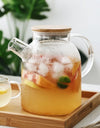 1L/1.8L Borosilicate Glass Teapot Set Clear Teapots With Cup Removable Filter Spout Drinkware For Loose Leaf Blooming Tea