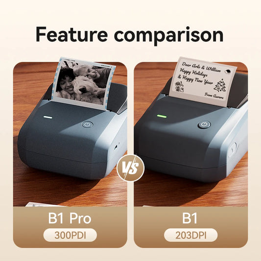 B1 Pro Label Printer 300 DPI, Bluetooth Thermal Label Maker with Red & Black Printing, Photo Labels for Business & Home