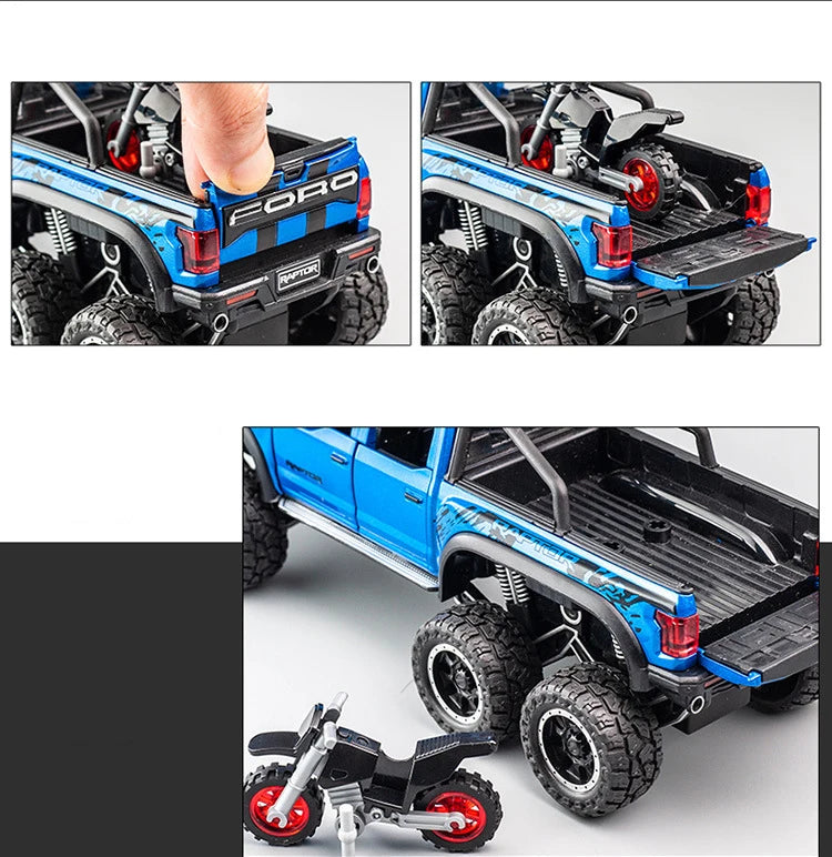 1:28 F150 Off Road Pickup Truck Alloy Diecast Model Car High Simulation Collections Home Trendy Toy Birthday Gift For Friend Boy