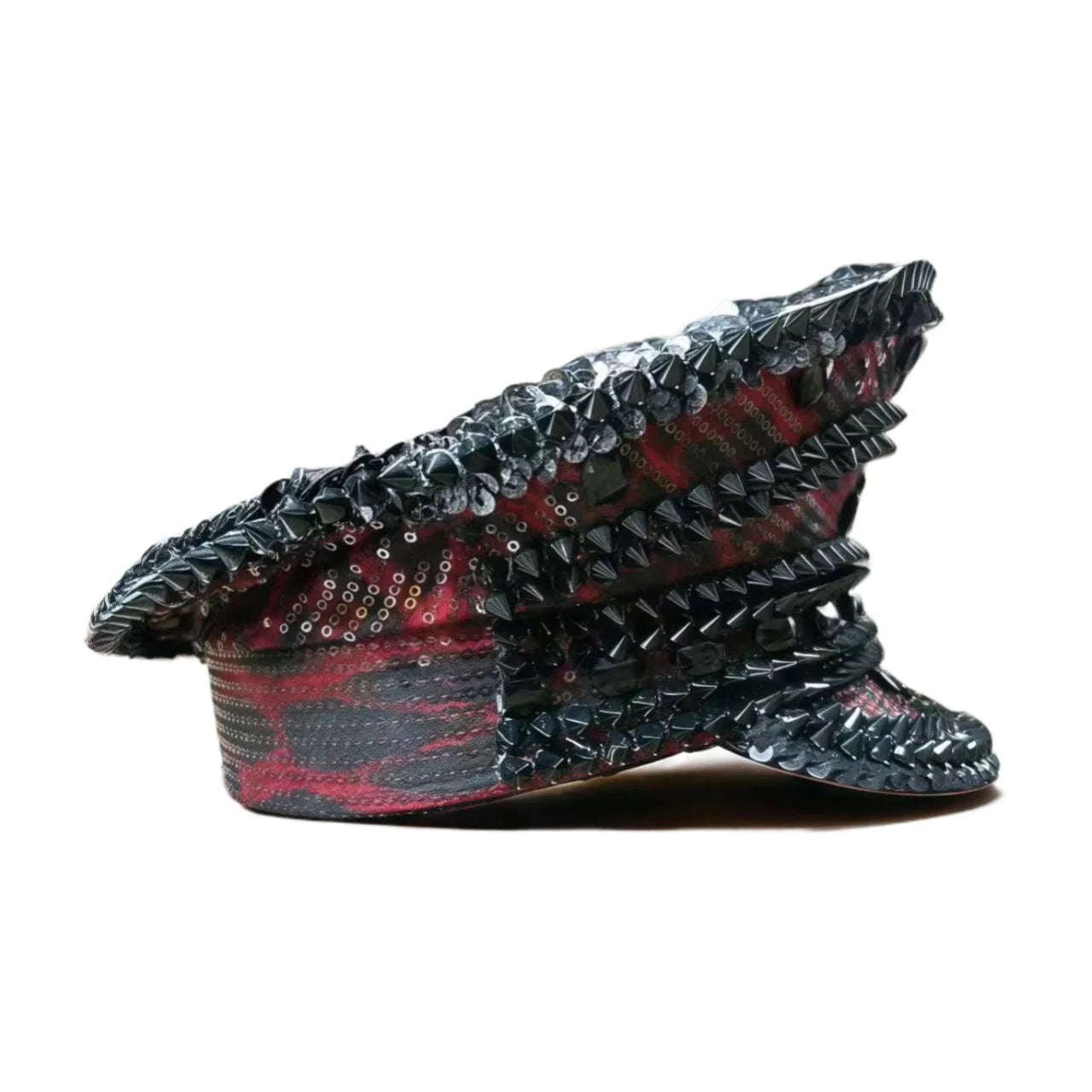 Bling Captain Hat Rhinestone Captains Hat for Men Steampunk Handmade Burning Man Mardi Gras Music Festival HongLuan Unisex