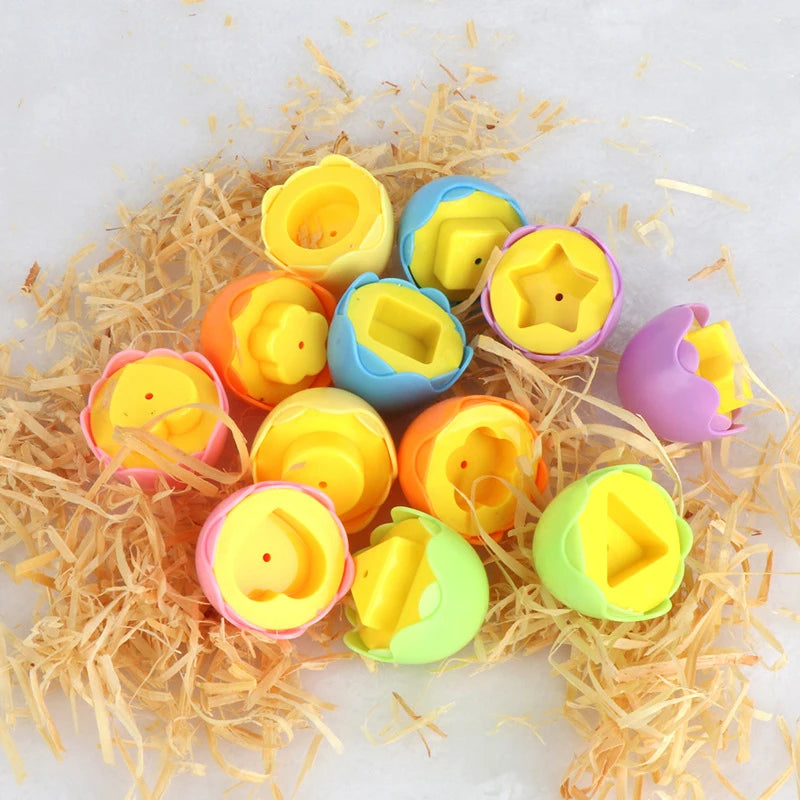 Eggs Toy 3D Puzzle Montessori Learning Education Math Toys Shape Match Smart Game For  Educational Easter Gifts