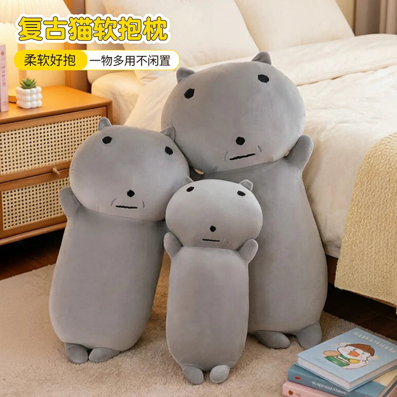 95cm Grey Cat Plush Toy Long Hugging Pillow