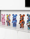 27cm Graffiti Bear Figurine Home Decoration Animal Statue Storage Money Jar Modern Room Sculpture Table Decor  Statues