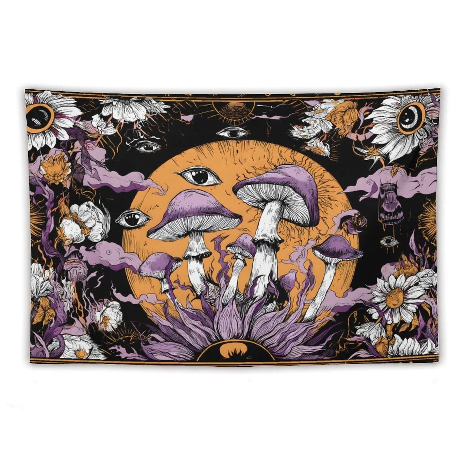 Mushroom Tapestry Hippie-Style Bedroom Tapestry Charming Aesthetic Wall Feature Decorative Backdrop