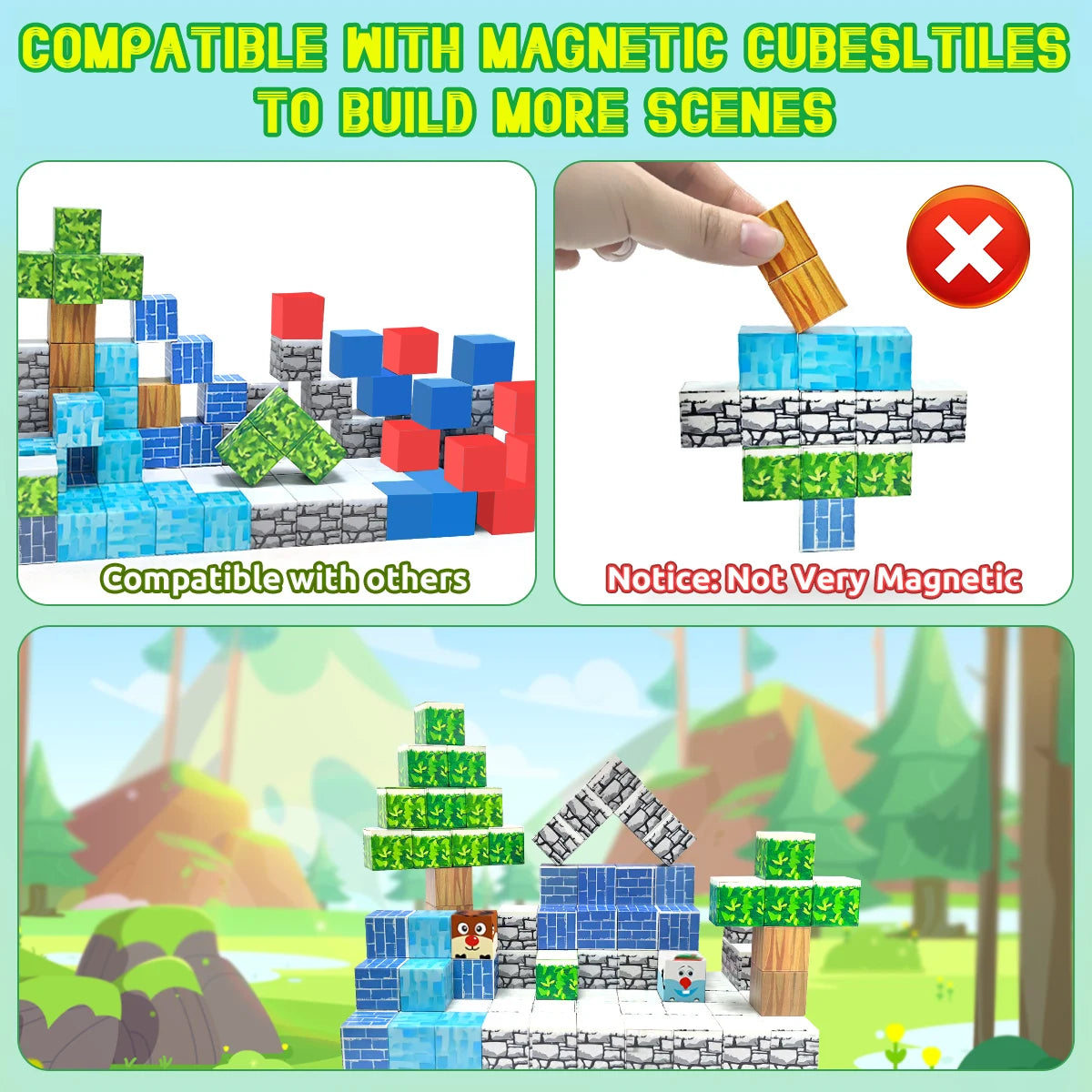 Building Blocks Mine World Cube Set for Boy Girl Age 3+ DIY Model  Stem Montessori Sensory Toys Gift