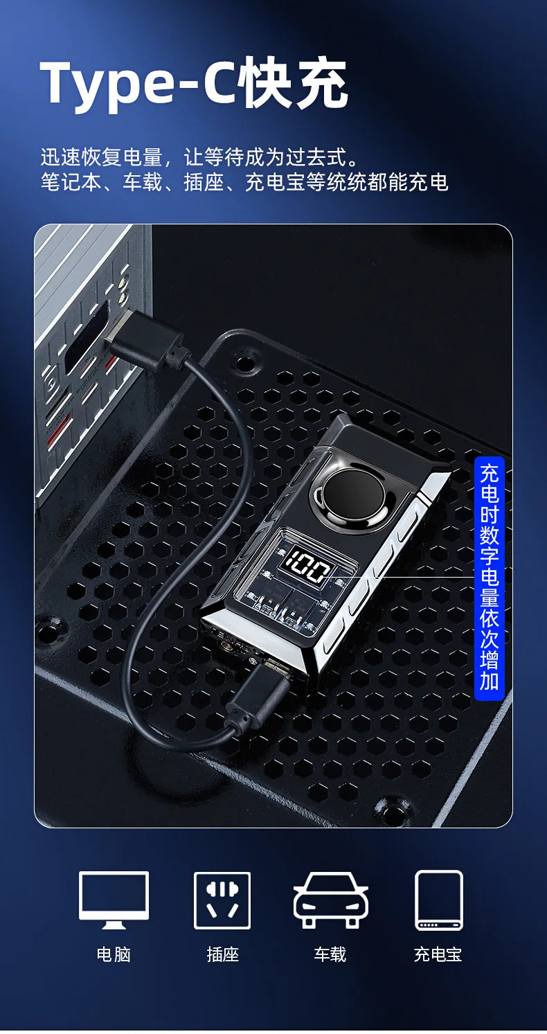 Gas Electronic Dual-Use Lighter, Intelligent Digital Display Machine Core, High-Grade Metal Lighter, Cigarette Accessories, New