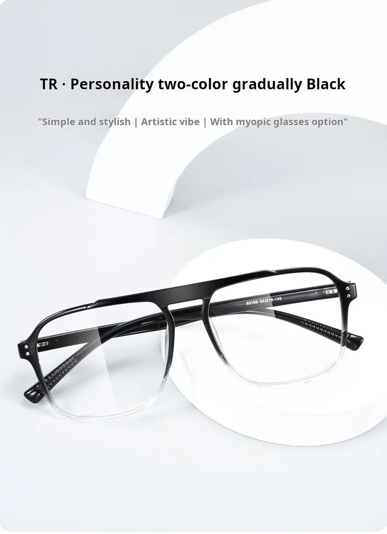 Mens Retro Pilot Double Bridge Progressive Multifocal Prescription Glasses