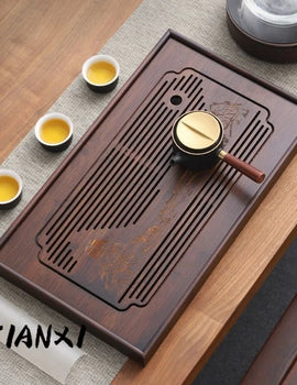 Jiangshan Tea Tray Household Small Drain Tea Table Bamboo Tea Tray Kung Fu Tea Set Accessories Tea Sea Dry Brewing Table