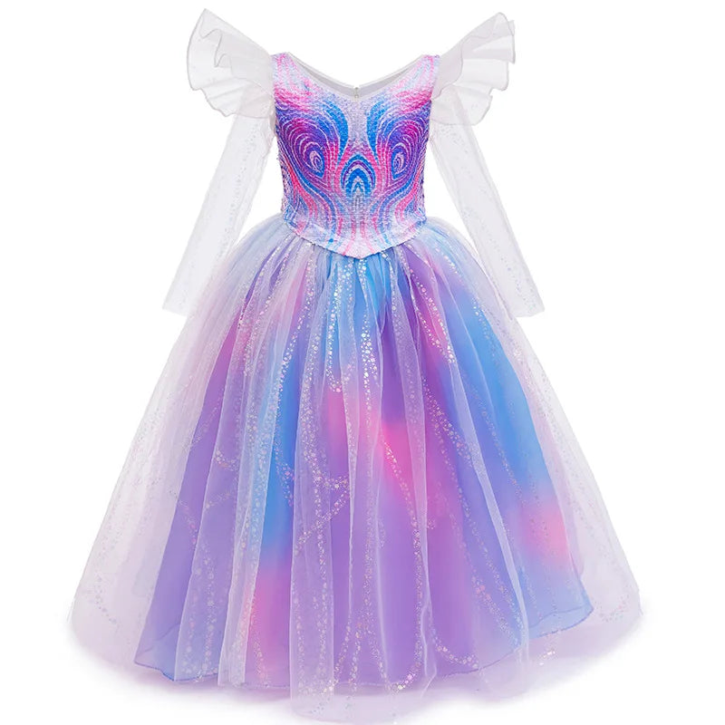 Good Witch Sparkling Gown Purple Sparkling Tulle Gown Girls Halloween Party Princess Costume
