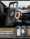 For iPhone 16 Pro Case with Camera Control Capture Button UB Grip Heavy Duty Rugged Magnetic Phone Case with Stand