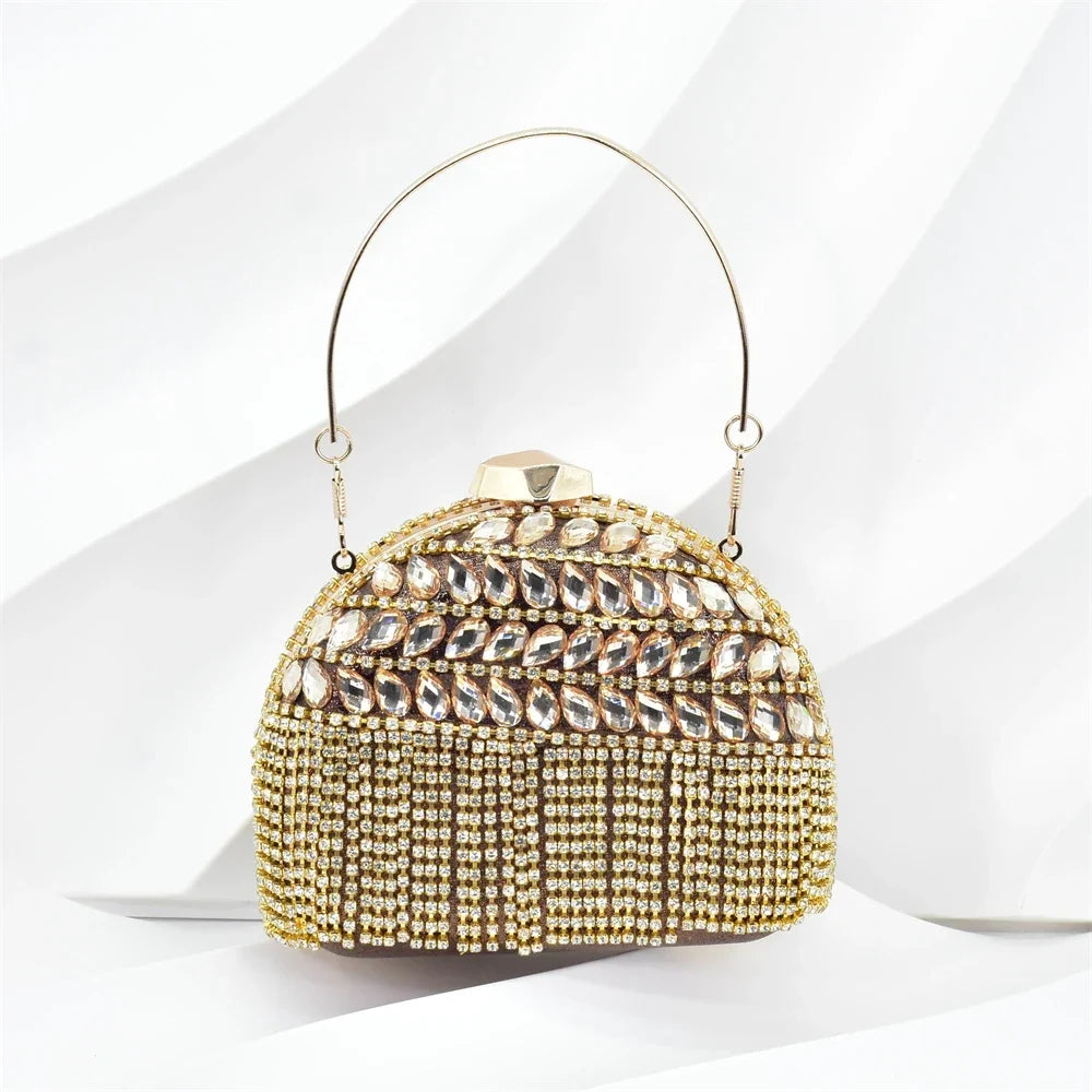 African Wedding Shoes and Bag Set with Rhinestone Italian Design Shoes with Matching Bags Nigerian Lady Party Pumps