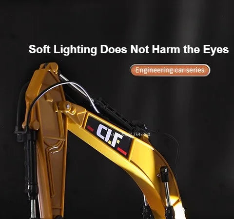 1/50 Scale Excavator Snowplow Car Model Toy Metal Body Simulation Engineering Vehicles Sound Light Toys for Boys Birthday Gifts