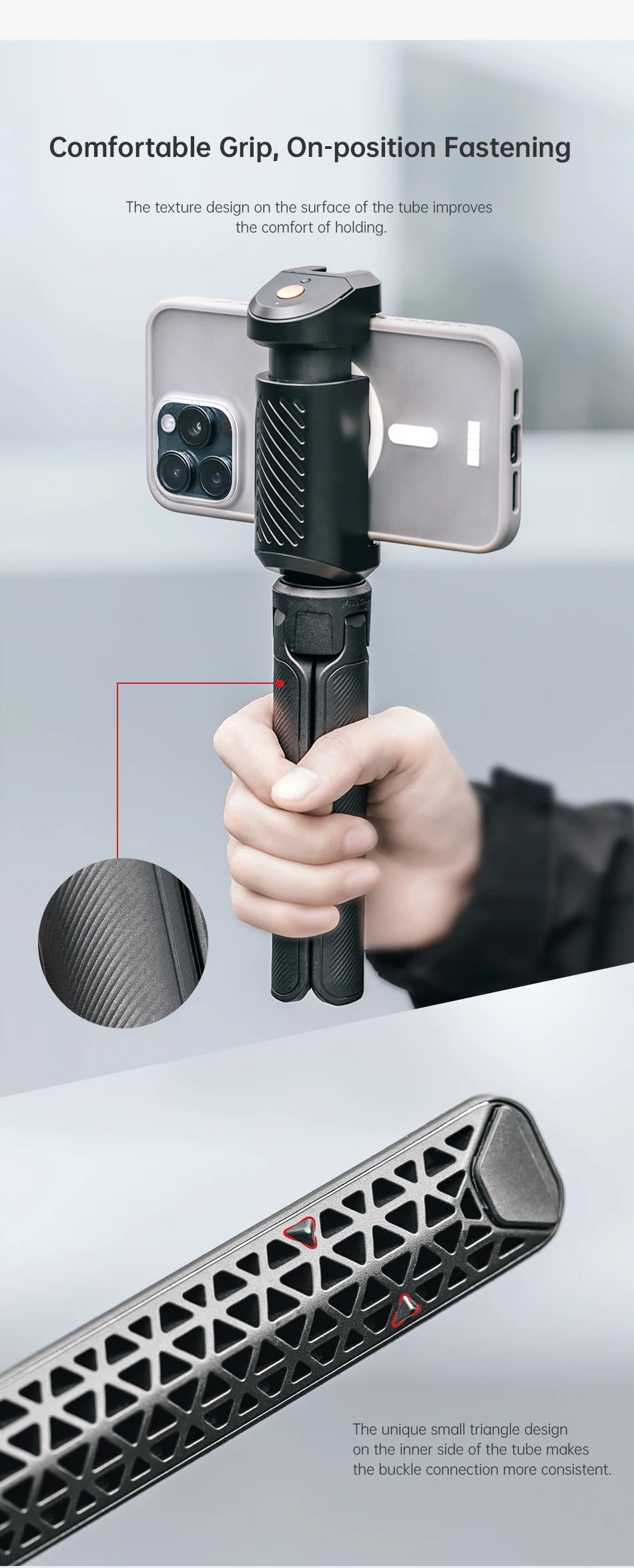 TreeRoot Quick Open Desktop Tripod for Smartphone Camera with 1/4'' Screw