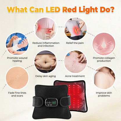 Multifunctional Red Light Massage Pad with Digital Display Controller LED Red Light Therapy Vibration Massage Relax Body