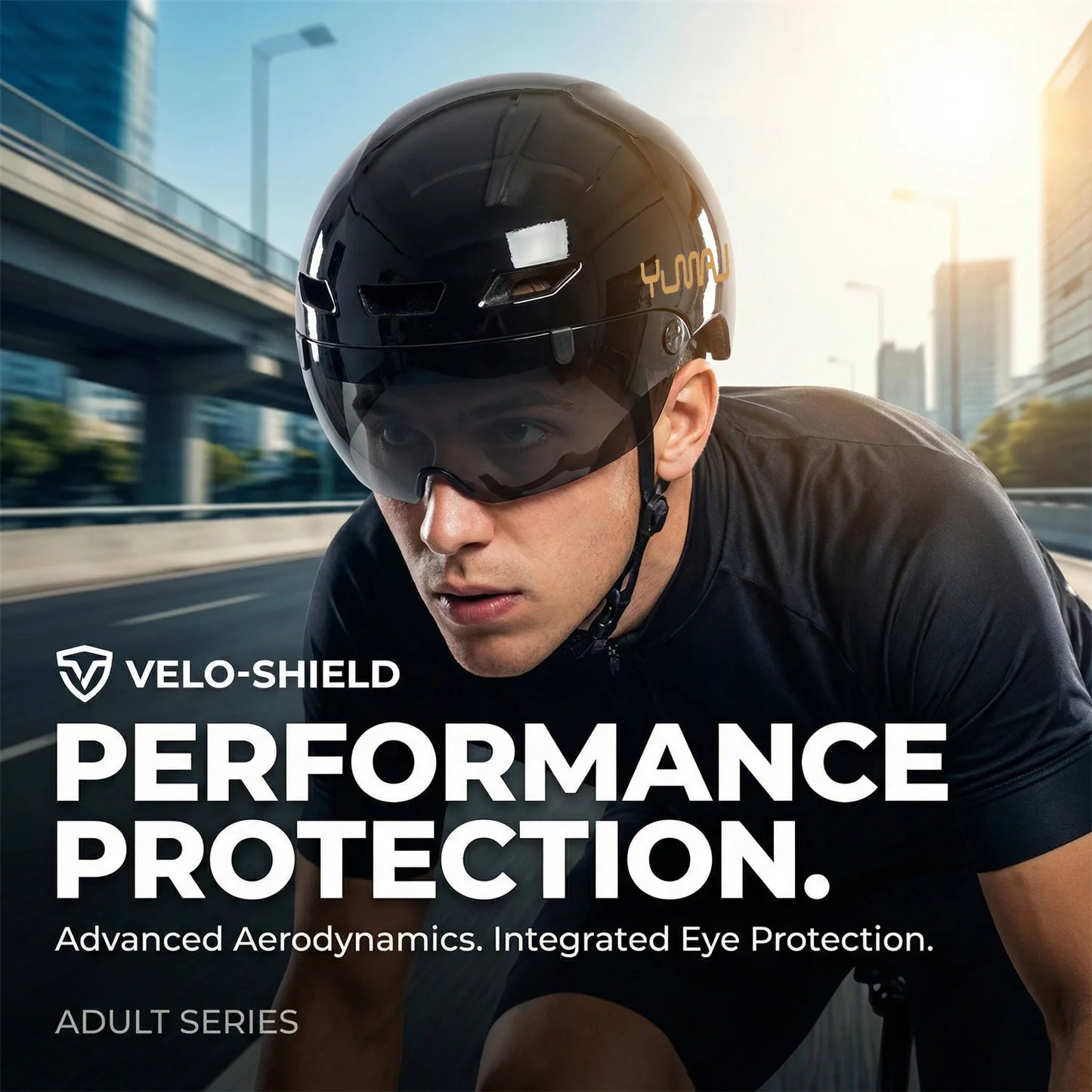 Aerodynamic Triathlon Cycling Helmet With Magnetic Goggles