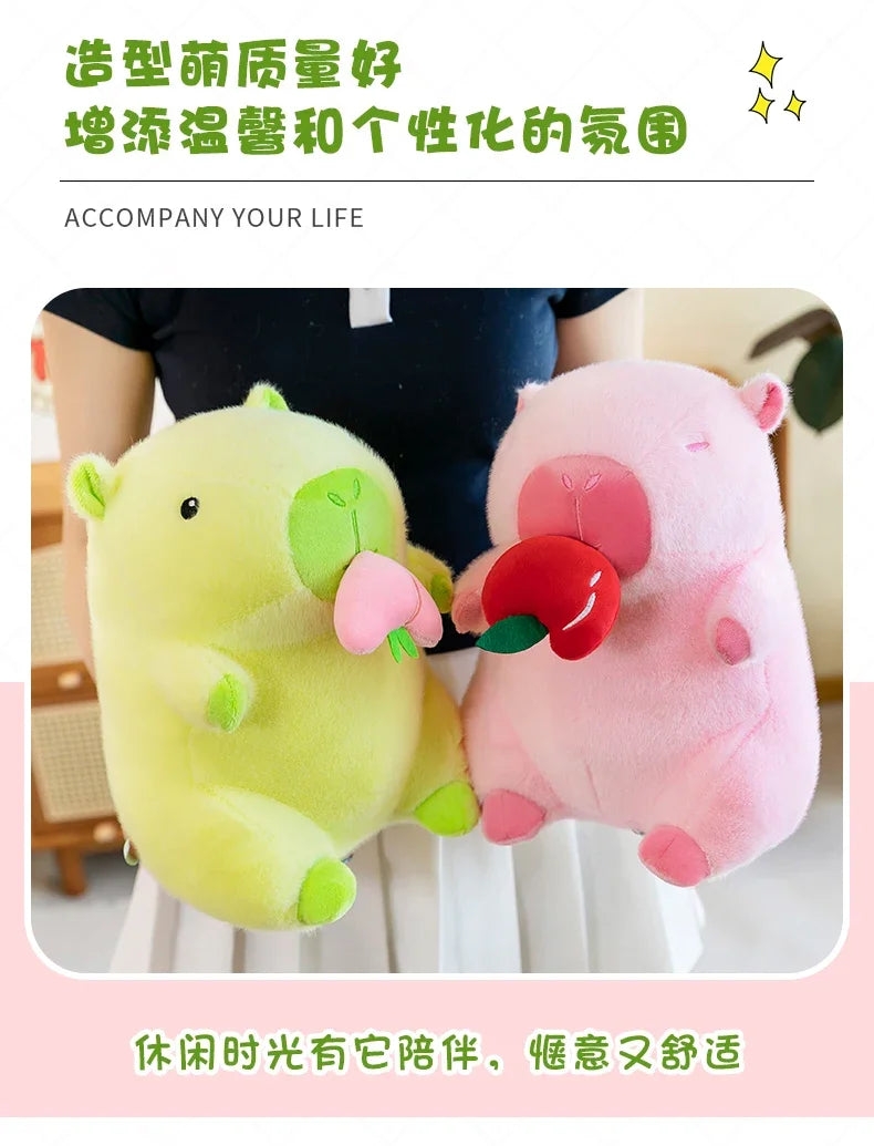 30/40/50cm Kawaii Capybara Plush Toys Fruit Series Big Size Capybara Stuffed Doll Anime Soft Pillow Cute Dolls Kid Birthday Gift