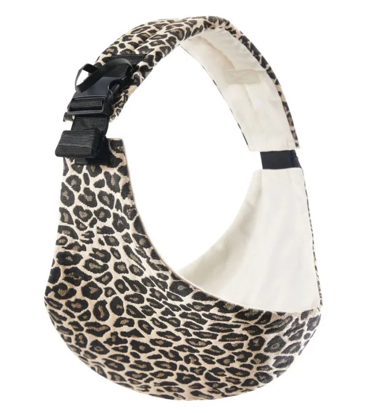 Going Out Carrier Simple Leopard Pattern Portable Front Hug Type Back  Out of the  Artifact Waist Stool