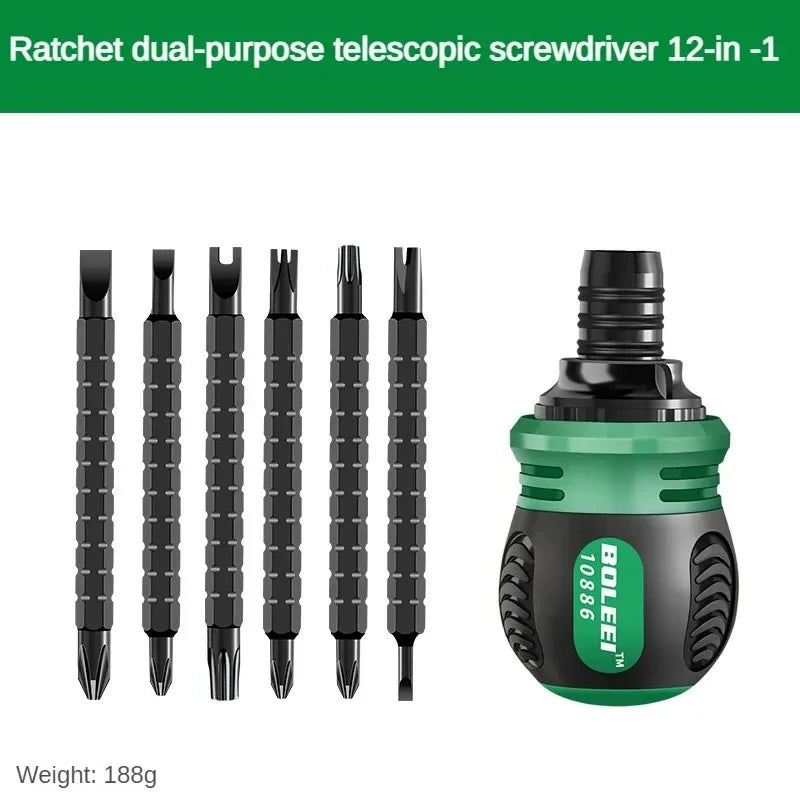 High quality ratchet screwdriver set with multifunctional adjustable inner cross shaped triangular plum blossom shaped screwdriv