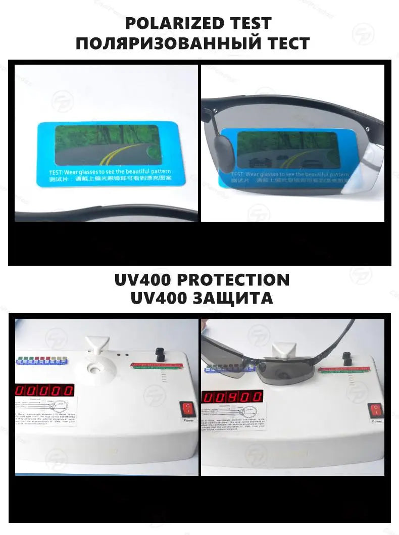 Rimless Photochromic Polarized UV400 Outdoor Driving Sunglasses for Men Women