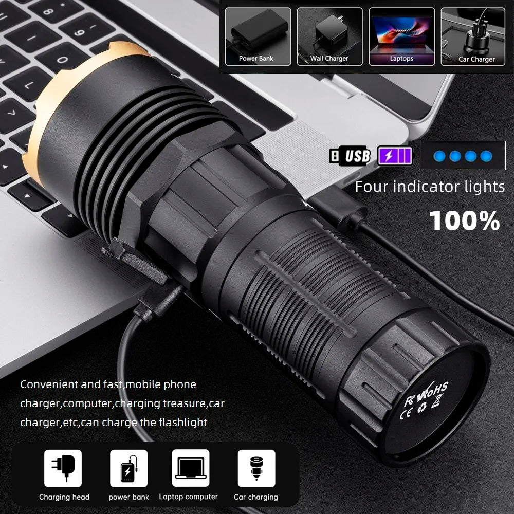 5000 Lumen Rechargeable High Power LED Flashlight
