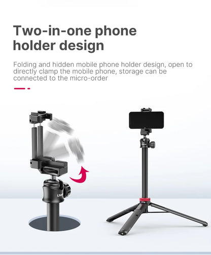 Tripods Smartphone Vlog Tripods With Cold Shoe Phone Mount Holder For Mobile Tripod Camera Portable SLR