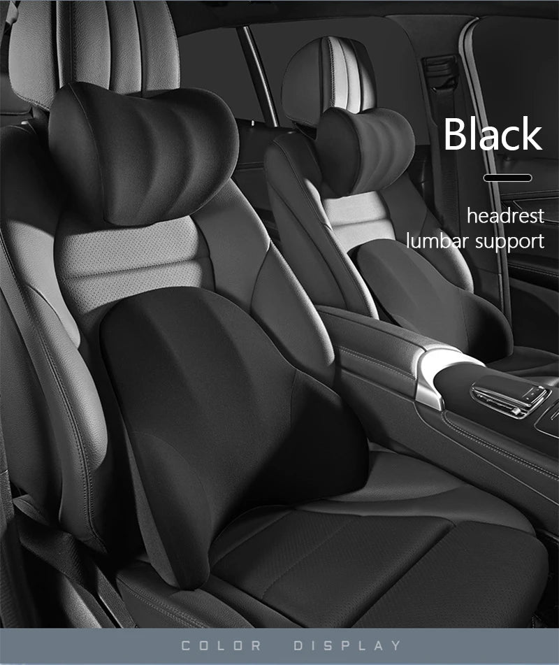 Car Electric Single Lumbar Single Headrest Vibration Massage Lumbar Support Neck Pillow Lumbar Cushion Car Seat Car Interior