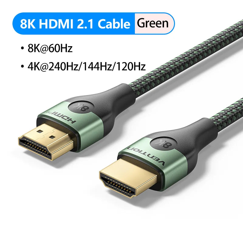 8K HDMI 2.1 Cable for Xiaomi TV Box PS5 48Gbps 8K/60Hz 4K/120Hz HDMI Cable HDR10+ HDCP2.2 for PS4 HDMI Splitter 8K HDMI