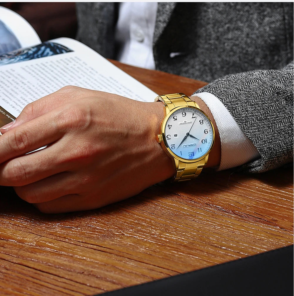 New Fashion Men's Watches Stainless Steel Top Brand Luxury Waterproof Men Quartz Wristwatches Relogio Masculino