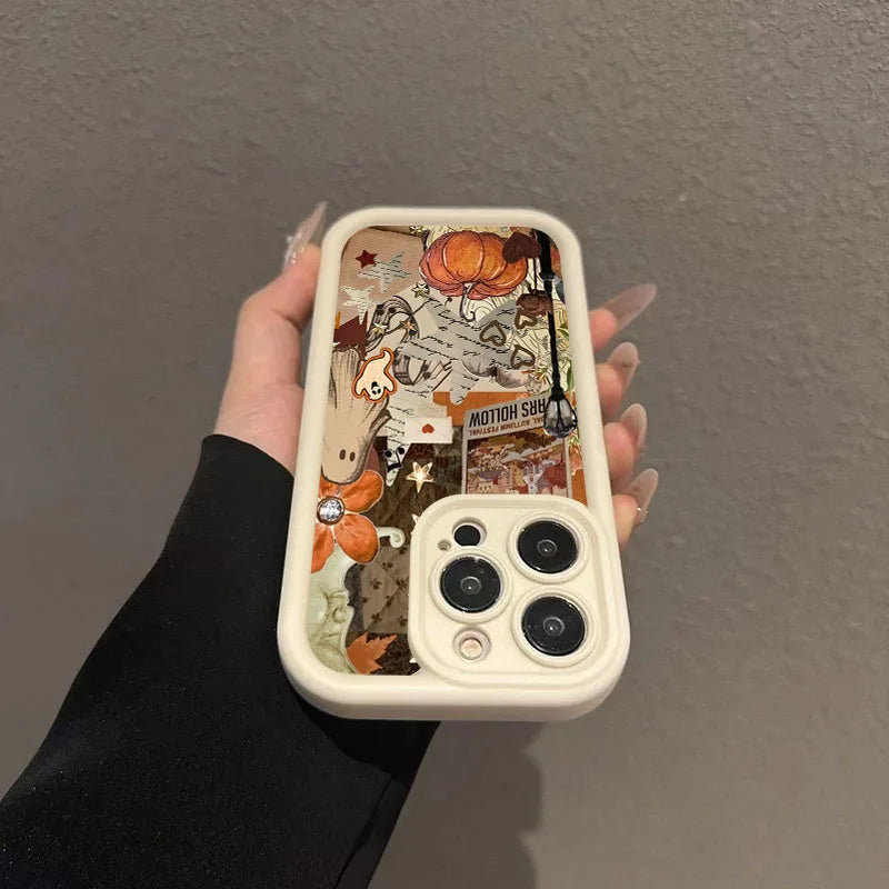 Creative Halloween Pumpkin Pattern Phone Case For iPhone 17 16 15 Pro Max Air 14 16E Soft Cover