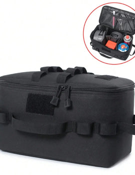Camp Pouch Outdoor Camping Storage Bag Basket Gas Stove Canister Pot Carry Bag Sack Picnic Bag Cookware Utensils Organizer