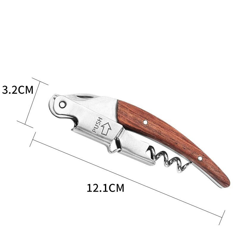 Stainless Steel Wine Opener, Professional Waiters Corkscrew, Leather Case,Beer Bottle Opener And Foil Cutter Gift For Wine Lover