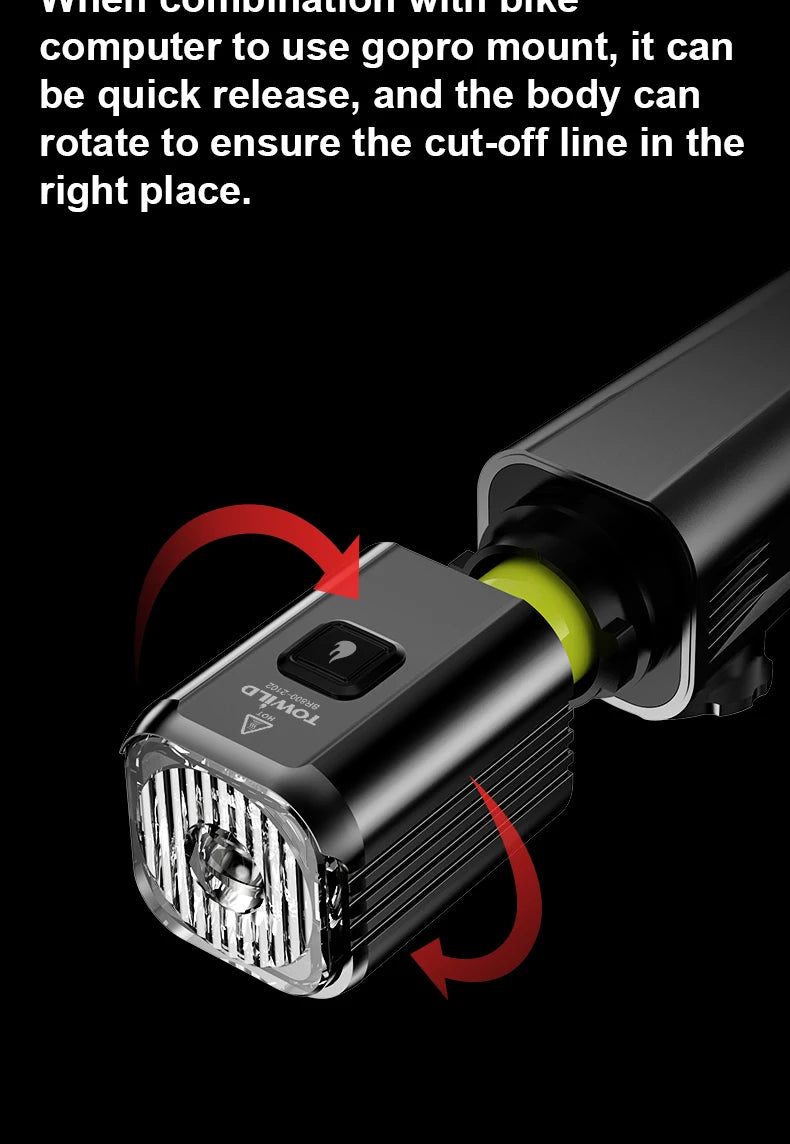 BR800 Bike Light with Tail Light USB Rechargeable LED MTB Front Lamp Headlight Aluminum Flashlight Bicycle Light