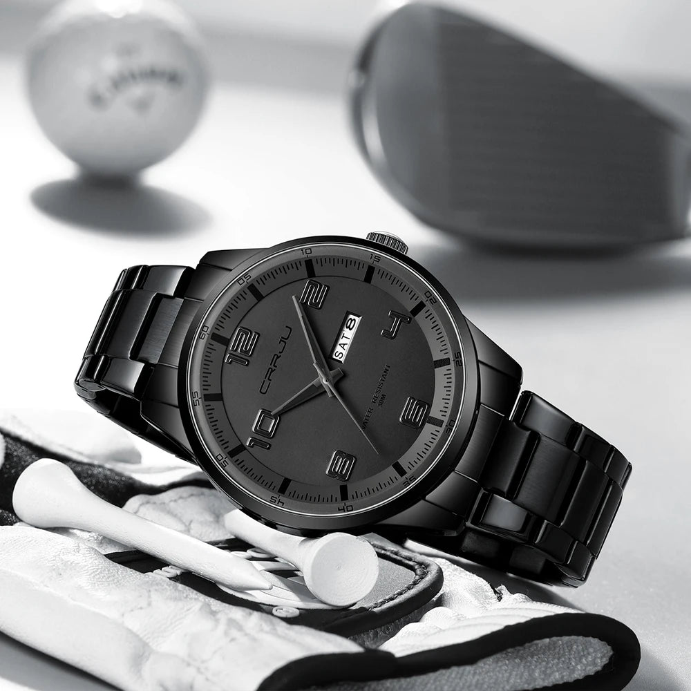 Men Luxury Watches Stainless Steel Quartz Auto Date Clock with Luminous Hands Relogio Masculino
