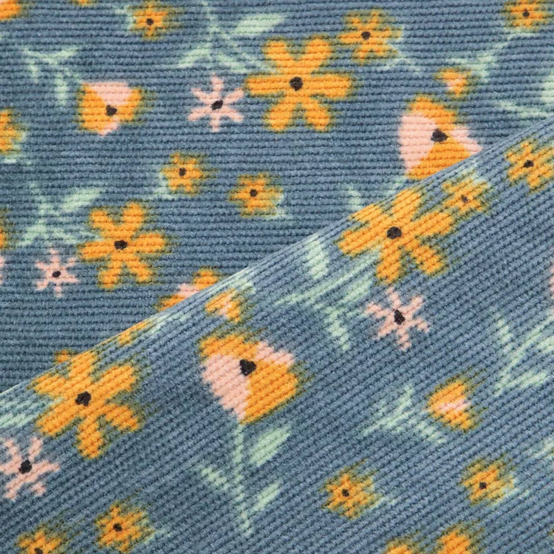 1M/2M/5M Women's Floral Printed Wick Velvet Fabric Women's Fashion Dress Children's Clothing Polyester Handmade Sewing Quilting