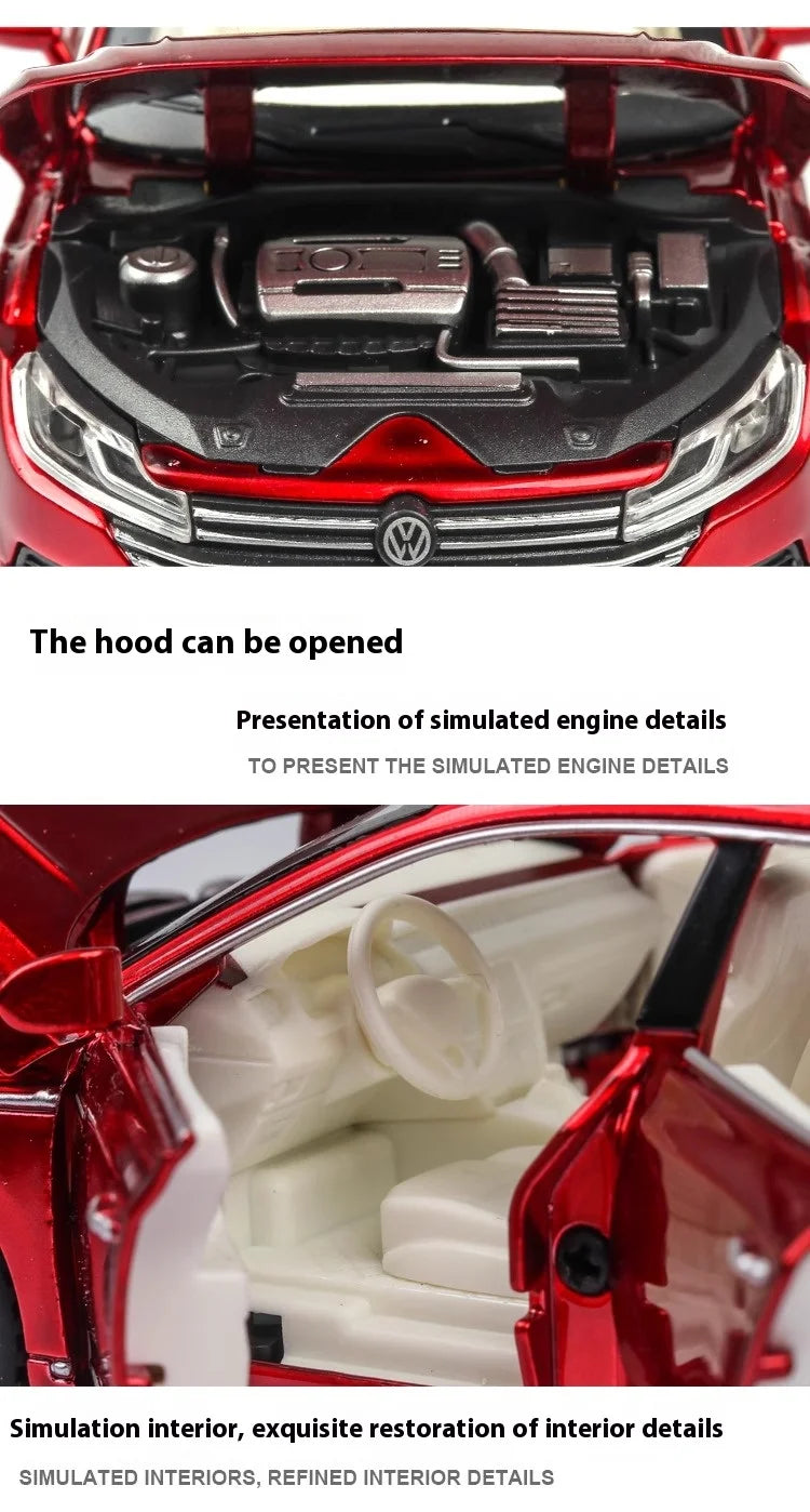 1:32 Scale Volkswagen CC Alloy Car Diecast Model Collect Hobby Model Ornaments Gift For Friend Boys Sound Light Pull Back Toys