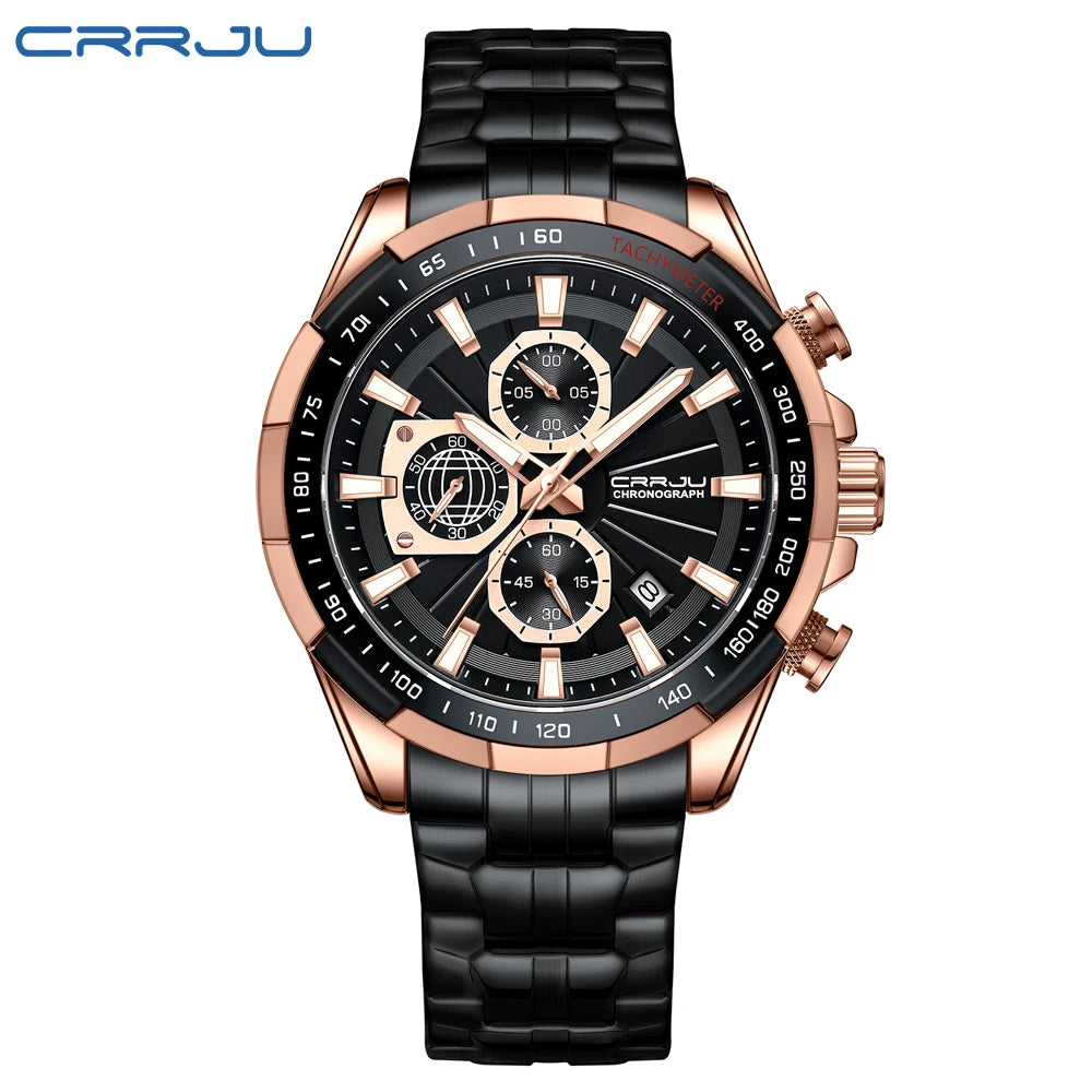 Men's Watches Fashion Business Multifunction Quartz Chronograph with Auto Date and Luminous Hands Relogio Masculino
