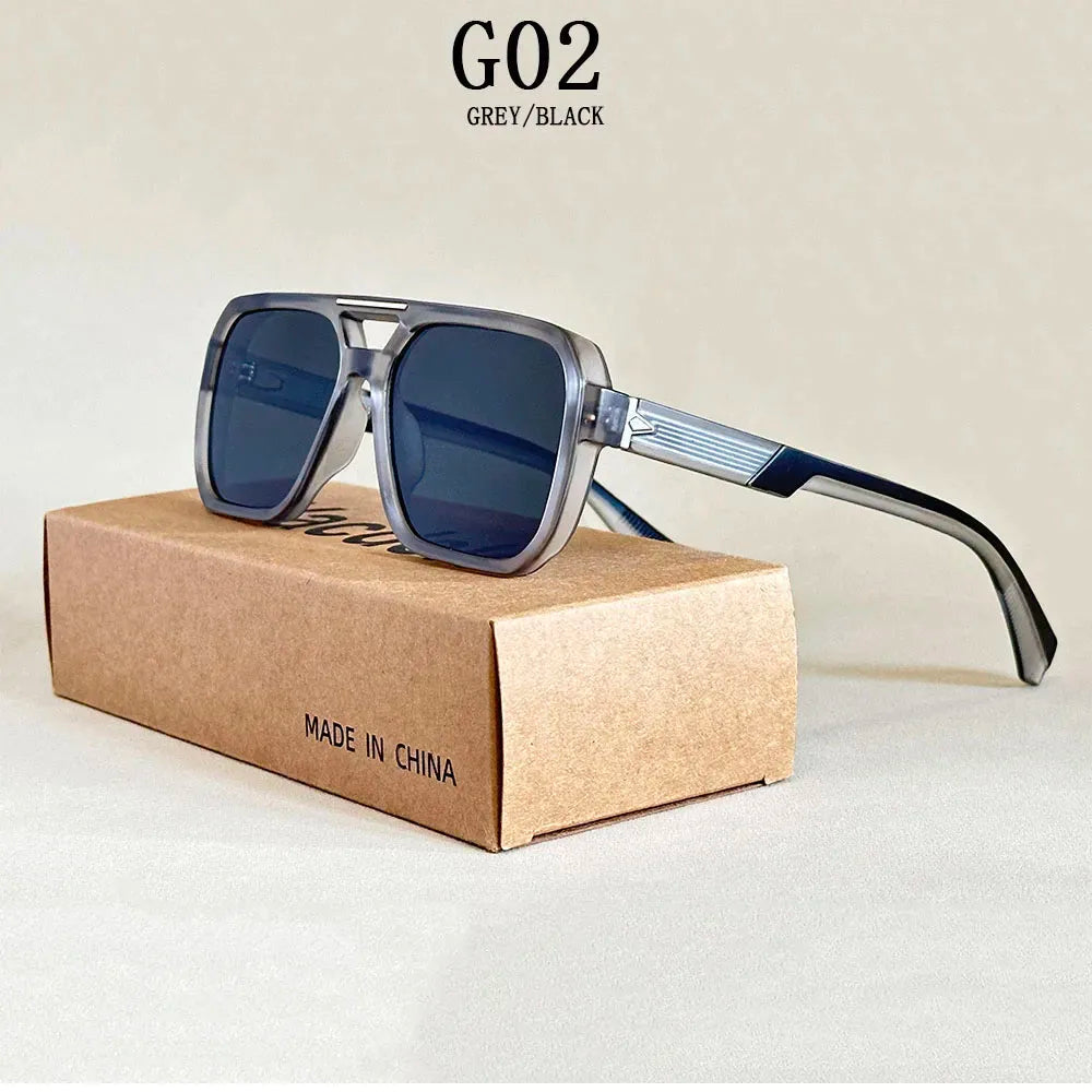 Square Frame Vintage Sunglasses With UV400 Protection