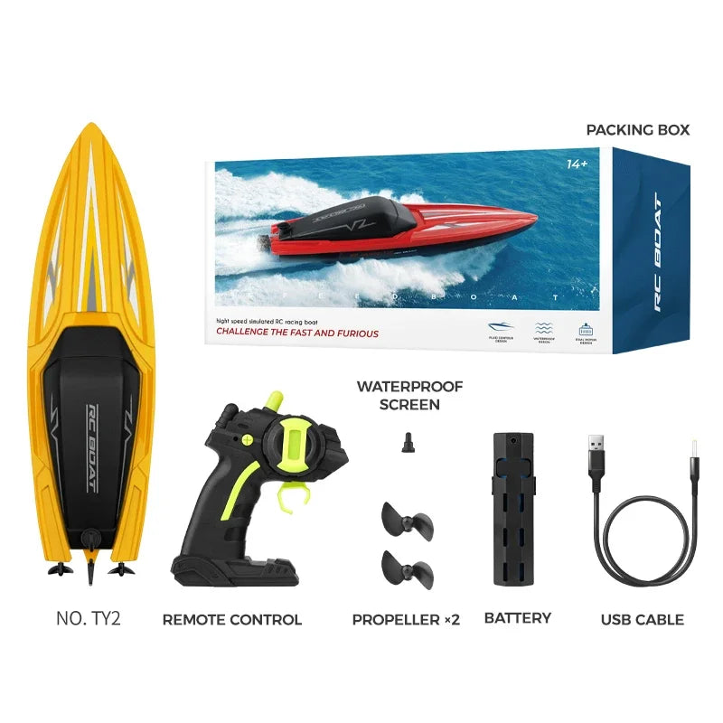 Rc Boat High-Speed 4Ch Dual Motor Outdoor Waterproof Remote Control Speedboat Racing Ship Water Pool Toy Boat for Boys Gift