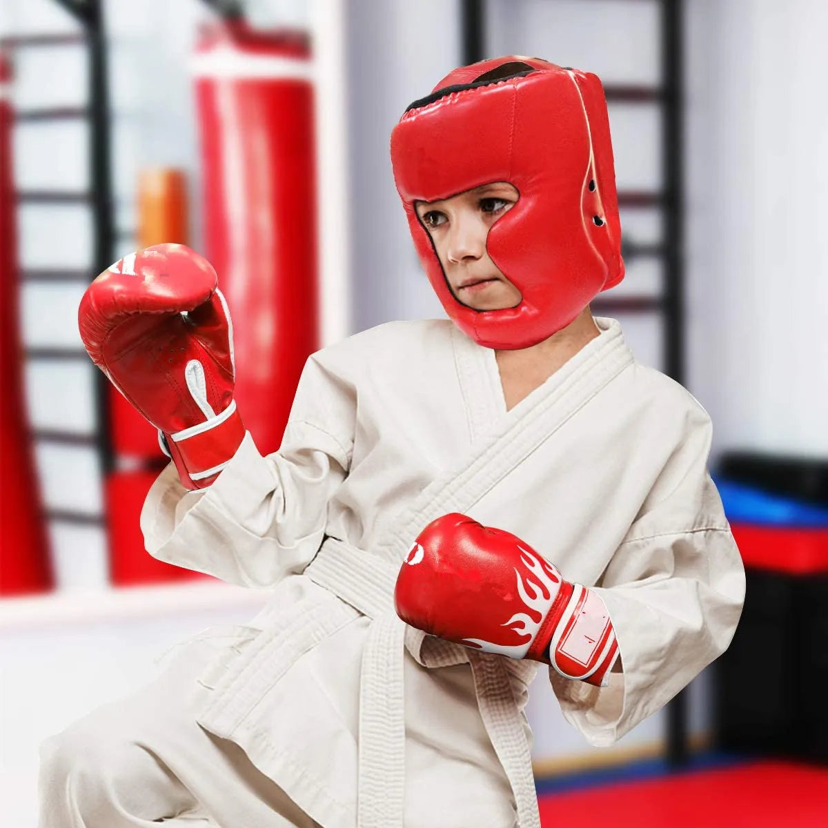 Boxing Headgear for Children Adults,PU Karate Muay Thai Guantes De Boxeo Free Fight MMA Sanda Training Boxing Safety Helment