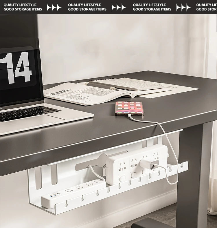 Under Desk Cable Management Tray, Metal Raceway Wires Cable Tidy Organizer Office and Home Cable Tray Use for Standing Desk