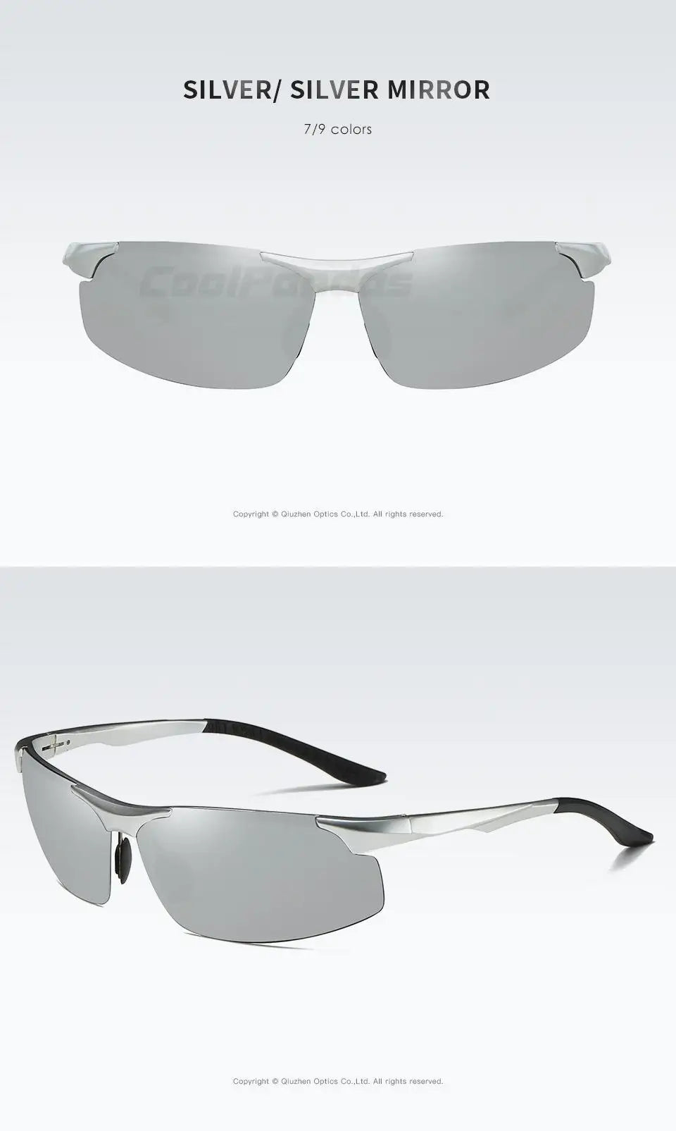 Aluminum Photochromic Polarized UV400 Mirror Driving Sunglasses for Men Women