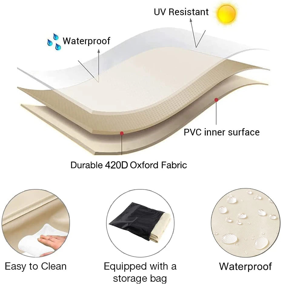 L Shape Corner Outdoor Sofa Cover Waterproof Rattan Corner Furniture Cover V Shape Sofa Table Chair Protective Dust Covers