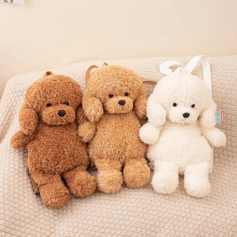 Cute Teddy Dog Plush Backpack Soft Shoulder Bag