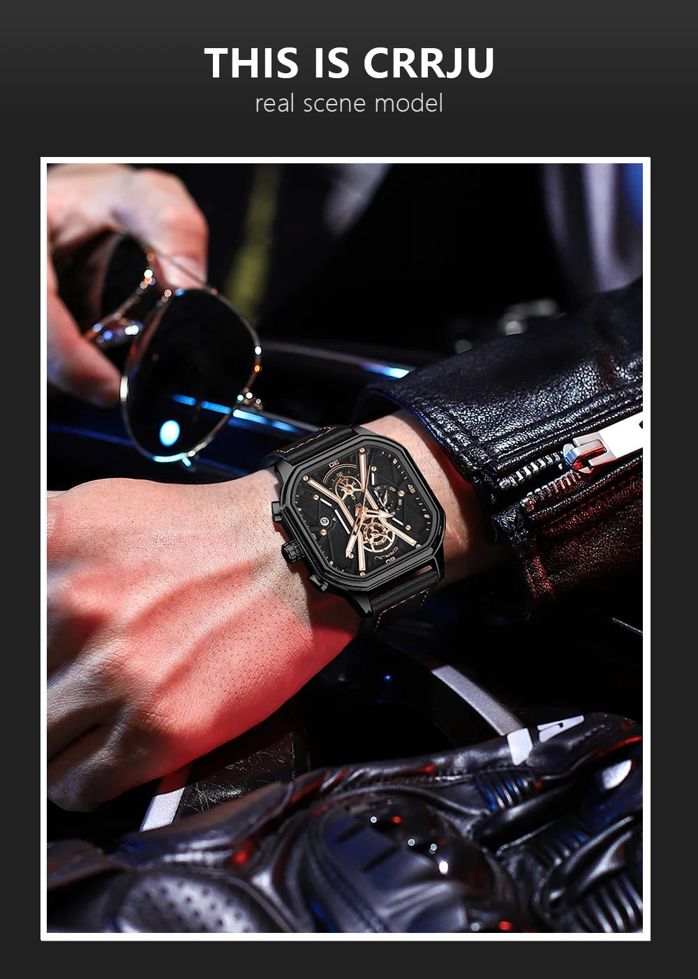 Mens Watches Top Luxury Brand Waterproof Sport Wrist Watch Chronograph Quartz Military Genuine Leather Relogio Masculino
