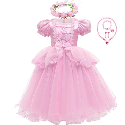 Blue Flower Princess Ball Gown Dress