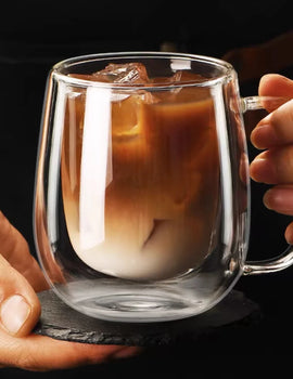 250ml Heat-resistant Double Wall Glass Coffee Mugs With Handle Lemon Tea Milk Cup Water Mug Copo Caneca Criativa