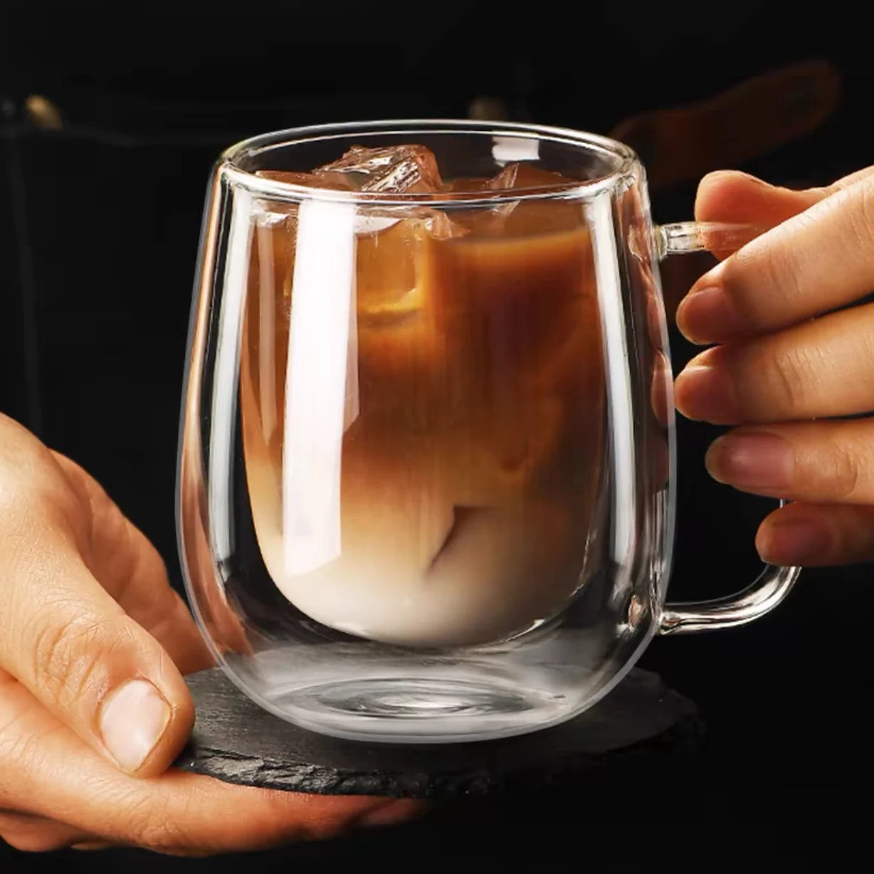 250ml Heat-resistant Double Wall Glass Coffee Mugs With Handle Lemon Tea Milk Cup Water Mug Copo Caneca Criativa