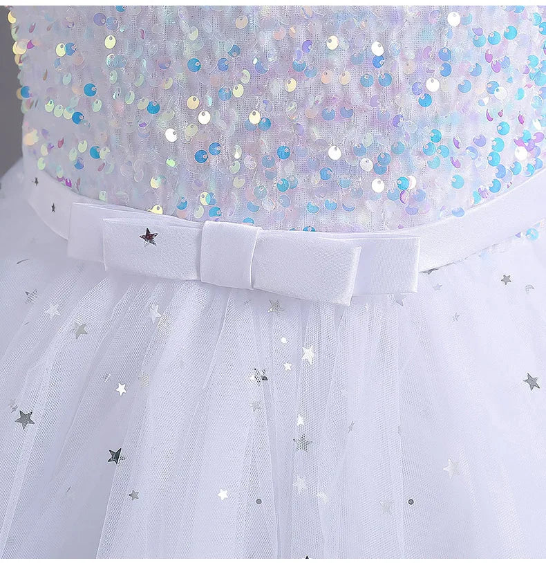 Sleeveless Ball Gown with Train Pageant and Recital Dress