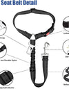 2-in-1 Dog Car Seatbelt Headrest Restraint Adjustable Reflective Pet Safety Seat Belt Clip Buckle Tether Large Medium Small Dogs