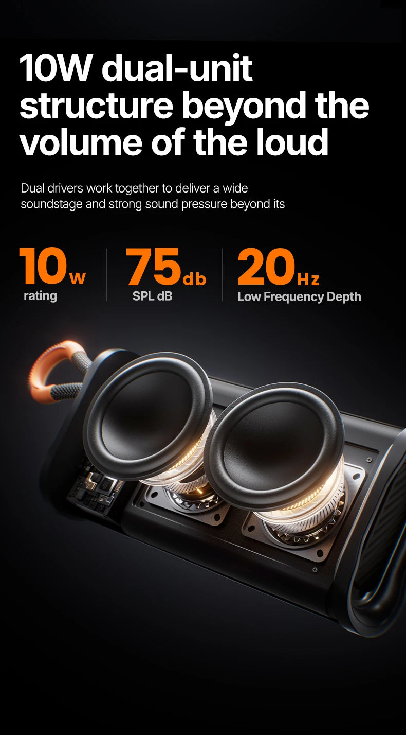 M15 Portable Bluetooth Speaker 10W Stereo Speakers 10-hours Playtime IPX4 Waterproof Camping flash-sale Choice Subwoofer